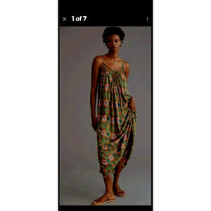 Anthropologie Beach Floral Slip Dress Boho Festival XXS